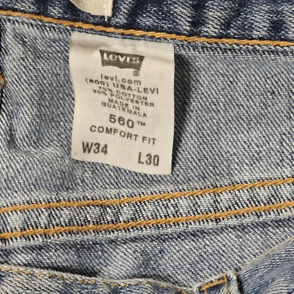 Levi's 560 Men's 34x30 Classic Blue Denim Jeans - Picture 4 of 6